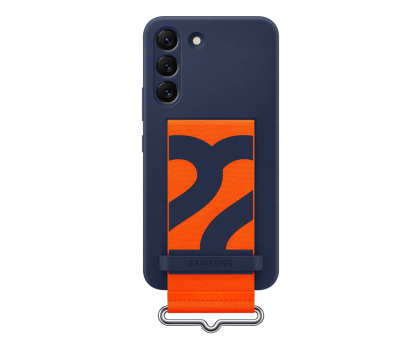 Etui do telefonów SAMSUNG Etui Silicone Cover z paskiem do Samsung S22 Navy